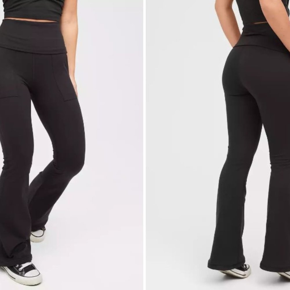 OFFLINE By Aerie The Hugger High Waisted Foldover Flare Legging